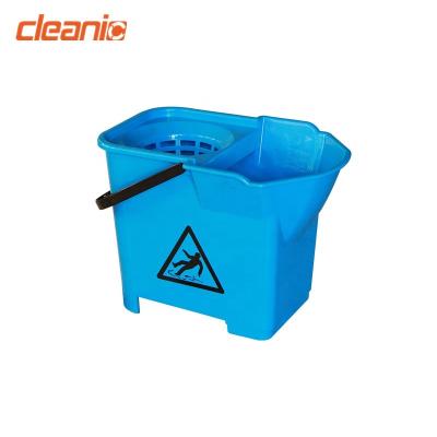 China Wholesale Price Industrial Round Wet Mop Tool Solution Squeeze Easy Cleaning Plastic Bucket With Built In Wringer for sale