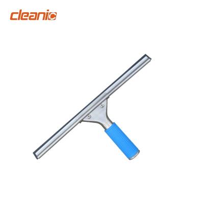 China Economical Cleanic Window Cleaning Solutions Blue Soft Rubber Blade Maximum Size Telescopic Window Washing Squeegee for sale