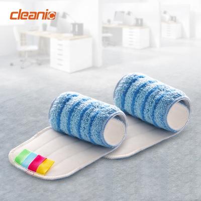 China Durable Economical Commercial Color Coded Microfiber Thick Microfiber Mop Replacement Flat Pads Stabilized Power Supplies 44cm for sale