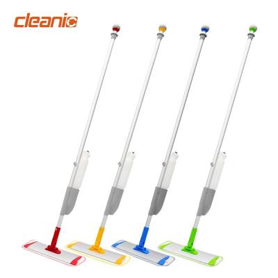 China Sustainable Premium Commercial 1000ml Microfiber Flat Head Spray Mop With Quick Connect Aluminum Pole For Floor Cleaning for sale