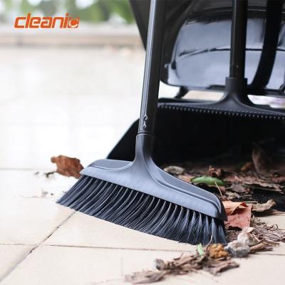 China Windproof Dust Pan Set Heavy Duty Commercial Sweeper Broom And Dustpan Combo With Long Handle For Hotel Lobby for sale