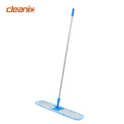 China 36 Inch Wide Washable Microfiber Dusting Mop Durable American Style Screw Thread Flat Head Mop For Vinyl Floors for sale