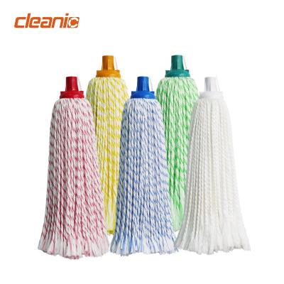 China Economical Floor Tool Maker Microfiber Twine Round Mop Head Cleaning Refill Viable For Commercial Italian Wet Mop for sale