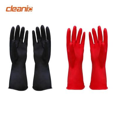 China Cleaning Household Bombs Clothes Utensils Washing Glove Reusable Black Rubber Cleaning Gloves For Kitchen Bathroom for sale