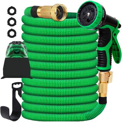 China 2021 Adjustable Hot Selling Upgraded 3 Times 50FT Expandable Garden Hose Set With 9 Function Spray Nozzle for sale