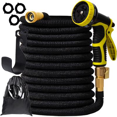 China Double Layers Natural Latex Expandable 25FT Expandable Garden Hose Expandable Hose Pipe Expandable Garden Hose for sale