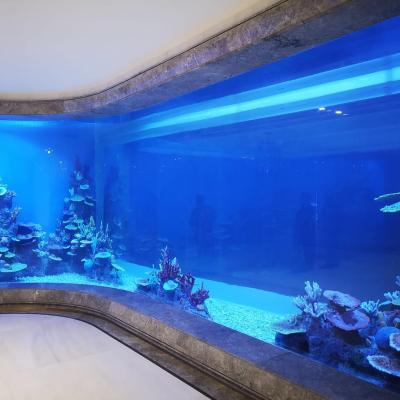 China Sustainable Factory Customized Marine Aquarium Window Fish Tank Plates Landscaping Hotel Panels for sale