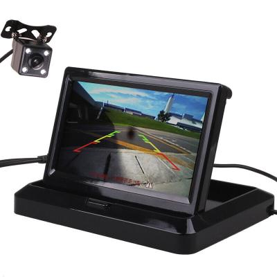 China Factory Price Good Quality Built-in Speaker Reversing Car Monitor 5 Inch LCD Screen Folding Monitor Car Monitor For Bus Truck for sale