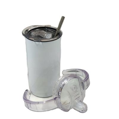 China Durable Double Wall Stainless Steel Two Handle 12 Oz Sippy Cups With 2 Lids For Sublimation for sale