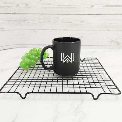 China Custom Viable Matte Black Coffee Mug 11oz Logo Cheap Porcelain Tea Milk Water Mug for sale