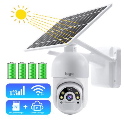 China Security Wireless Surveillance Power Battery System Tuya NIGHT VISION IP CCTV 4G Wifi 4G Wifi Solar Powered Camera With Sim Card for sale