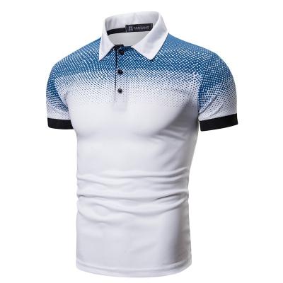 China Breathable ready to ship new stocklot color progressive polo shirt summer plus size dot print mens top made in china for sale