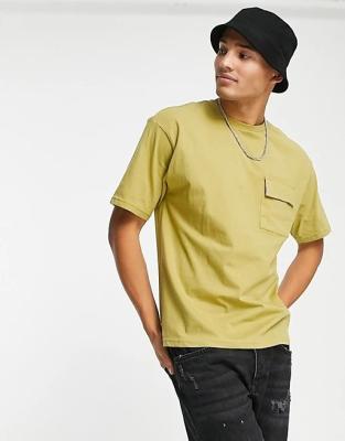 China Breathable Boxy Pocket Fit Tee Shirt Mens Cotton Soft Stretch Tee for sale