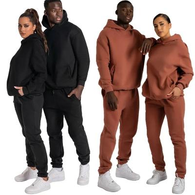 China Customized high quality sweatpants breathable unisex thick hooded heavy basics sweatshirt sweatpants and hoodie set for sale