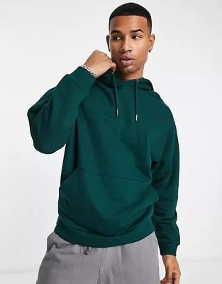 China Breathable Pocket Hoodie Drop Shoulder Drawstring Men's Oversized Fit Plain Cotton Sweatershirt for sale