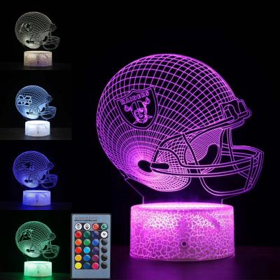 China Modern Customized Sports Olive Helmet Vision Night Light NFL 7 NBA Football Basketball Light 16 Color 3D Illusion LED Night Light for sale