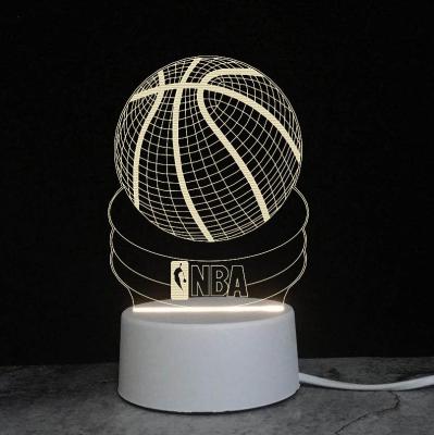 China Night Light Direct Agriculture Factory Basketball 3d Acrylic USB Bedroom Bedside Led Desk Lamp Creative Gift for sale