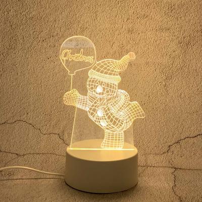 China Hot Sale Modern Acrylic Creative Christmas Gift LED Night Bebside 3D Illusion Table Lamp Table Lamp for sale