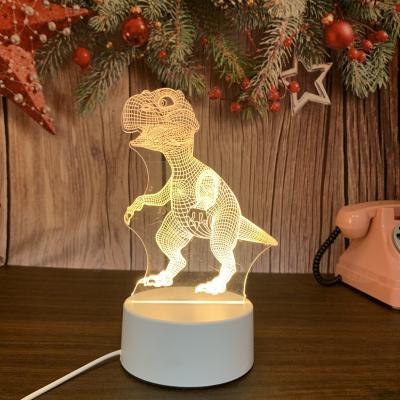 China Modern Dinosaur Bedroom Night Light Kids Room Decorative Night Light 3 Colors Switch LED Atmosphere Lamp for sale