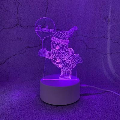 China Modern Room Decor Lights 3D LED Lamp Red Blue Purple Customized 3D Acrylic LED Table Lamp Bedside 3 Colors LED Light for sale