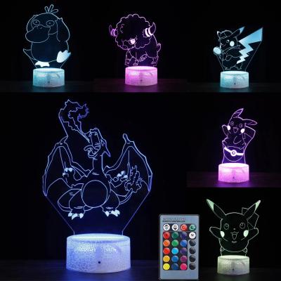 China Modern LED Low Light For Bedroom Colorchanging LED Christmas Lamp Kid's Night Light 3D Illusion Decor Acrylic Night Lamp for sale