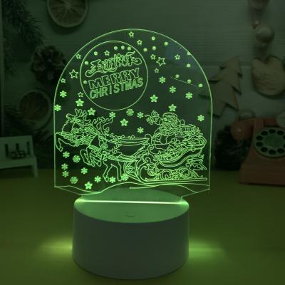 China Modern Customizable Children Night Lights Christmas Festival Celebrating Acrylic Night Lights Gift 3D Night Lights for sale