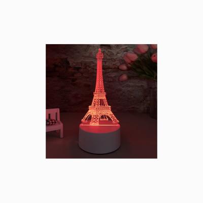 China Customizable Modern Paris Tower Customizable Hot Sale Logo Template Lights Christmas Gifts Acrylic LED Night Light for sale