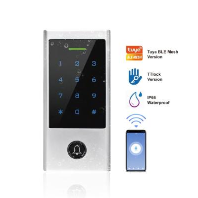 China Wifi Tuya IP66 Sistema de control de acceso impermeable teclado táctil lector de tarjetas RFID Control de acceso independiente con puerta TTLock en venta