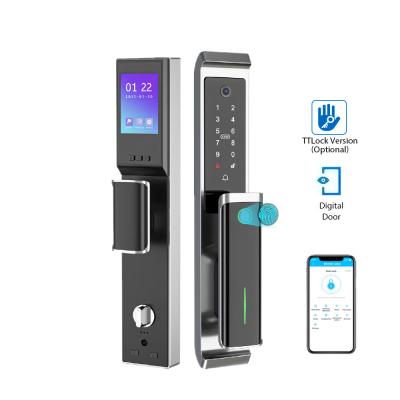 China Tuya & TT Lock Smart Digital Door Lock with Camera APP/Fingerprint/Card/ Password/Mechanical Key Verification for sale