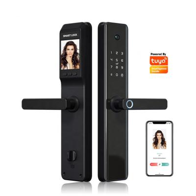 China Cerradura de puerta inalámbrica inteligente de huellas dactilares para hoteles y tarjetas/cerradura de puerta digital para hoteles con cámara Tuya Wifi o TTLock en venta