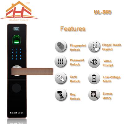 China Zinc Alloy Material IC Card Entry Door Lock with Password function for sale