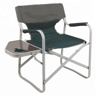 China Aluminum Folding Director Chair Easy-carry Camping Folding Portable Chair With Table Coll Side Cup Holder for sale