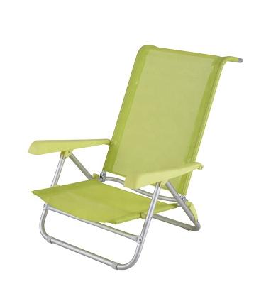 China Multi-position Beach Easy-carry Aluminum Folding Chair With Textile 7 Position Adjustable for sale