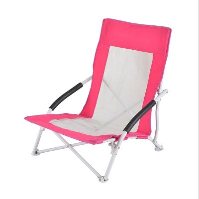 China Easy-carry Folding Beach Camping Fishing Portable Low Seat Folding Beach Chair Armrest Camping Seat Lightweight With Carry Bag for sale