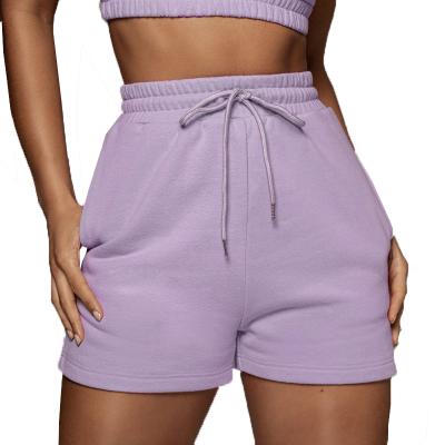 China Anti-Wrinkle Summer Cotton French Terry Multi Colors High Waist Woman's Gym Sweat Shorts For Women for sale