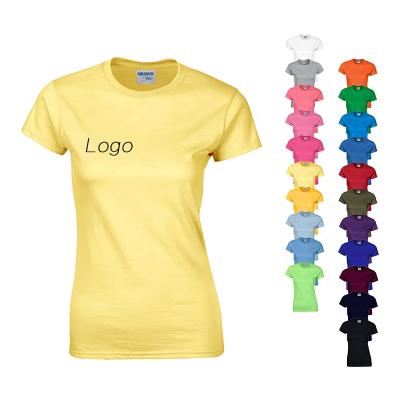 China Casual Anti-Wrinkle T-shirt For Summer Custom Women's Clothing Workout Shirts Women's Graphic Round Neck Fashion Tees With Logo for sale