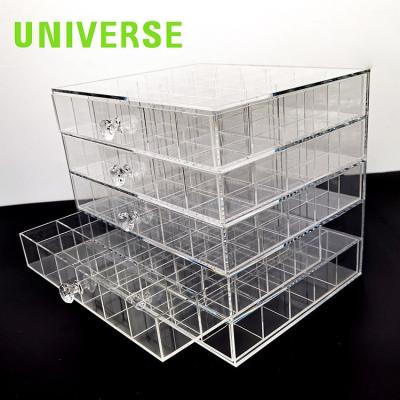 China UNIS Eco-friendly and Handmade Custom Multi-Layer Transparent Acrylic Jewelry Storage Box for sale