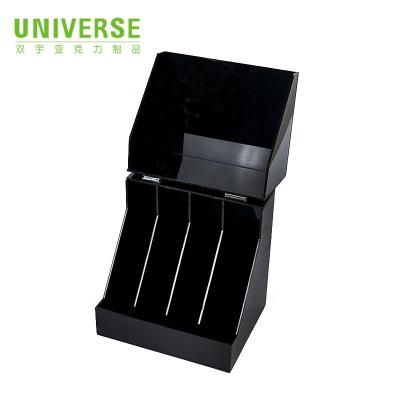 China UNIS Custom Eco-Friendly and Handmade Black Acrylic Face Mask Storage Box for sale