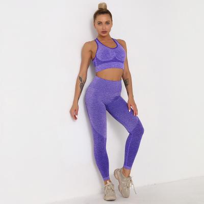 China Color Sportswear Breathable Pungent Running Gaiters And Tank Tops Teams Workout Bodybuilding Tights Yoga Set for sale