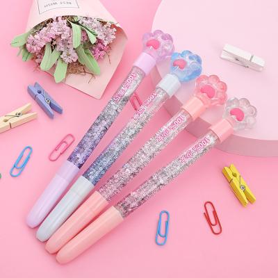 China Wholesale High Normal Neutral Cute Fairy Pen Stationery Student Stationery Stationery Institute Of Statistics Girl Heart Oil Quicksand Beauty Water Pen for sale