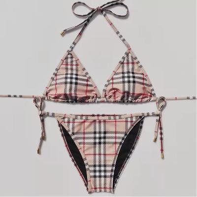 China 2022 Wholesale Custom Luxury Breathable Triangle Bikini Letter Print Designer Swimsuits Famous Brands Women's Sexy Swimwear Swimsuit for sale