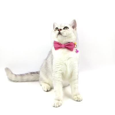 China New Viable Arrive Color Matching Pure Cute Design Safe Cat Collar Bow Tie With Cat Neck Collar Bells Small Dogs Detachable Collars for sale