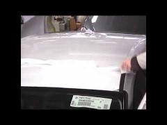 Temporary protection film for freshly painted surfaces on cars during transport