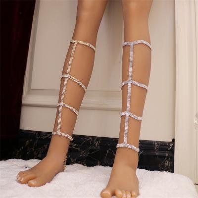 China Punk fashion accessories personalized nightclubs simple and full sexy multi-layer diamond leg chains for sale