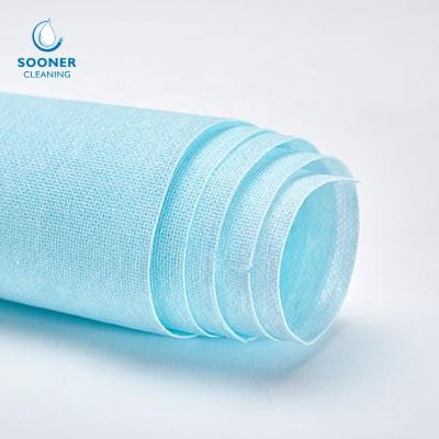 China Sustainable Spunlaced Nonwoven Fabric For Telas Clean Rough Outdoor Cleaning Towel Turquoise Cleaning Cloth for sale