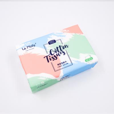 China 100% Cotton Facial Tissue Hypoallergenic Dry Cosmetic Cleansing Towel for sale