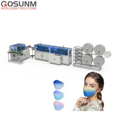 China High Production Efficiency Automatic Korean KF94 100pcs Per Min Automatic 3d Fish Face Mask Machine for sale