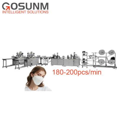 China 2020 5KW 2500KG Fish 3D Disposable High Efficiency GOSUNM Production Ultrasonic Mask Machine KF94 New Design 1+2 High Speed ​​Disposable Dustproof Type for sale