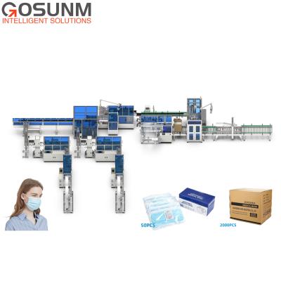 China Automatic High Production Efficiency GOSUNM Nonwoven Disposable Mask Machine And Packing Machine for sale