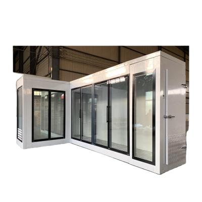 China Customized Supermarket Walk In Cooler With Glass Door, Walk In Freezer For Ice Block Fish Meat, Walk In Refrigerator For Fruit Vegetables for sale